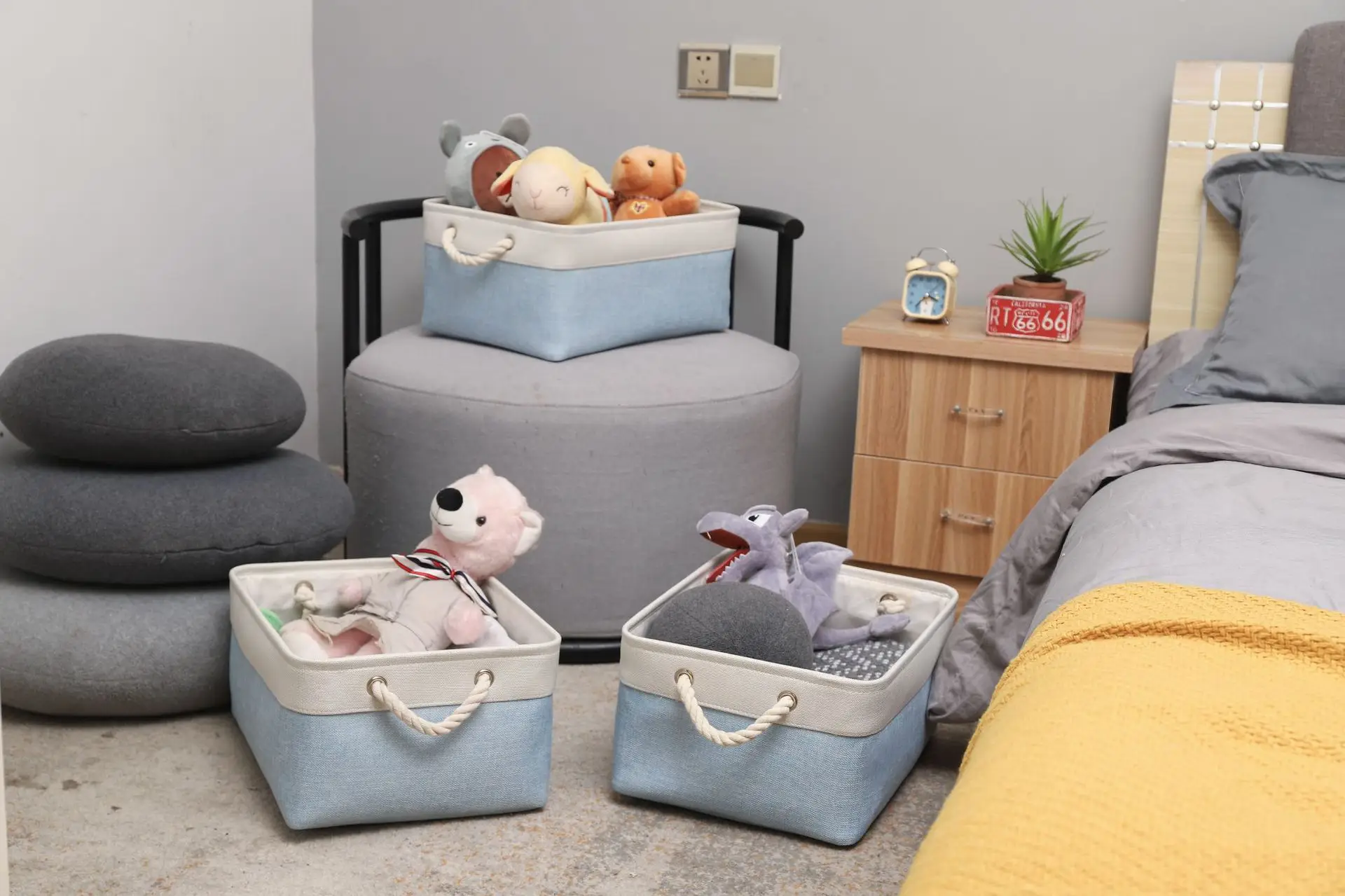 EVA Storage Basket Grey White Portable Desktop Frame — feature 14