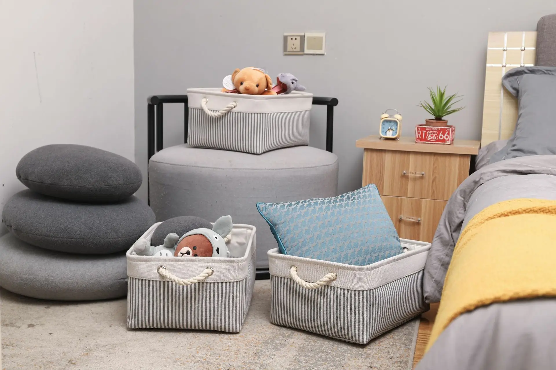 EVA Storage Basket Grey White Portable Desktop Frame — feature 15