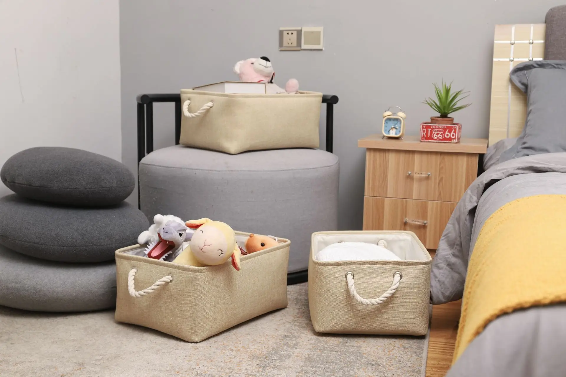 EVA Storage Basket Grey White Portable Desktop Frame — feature 16