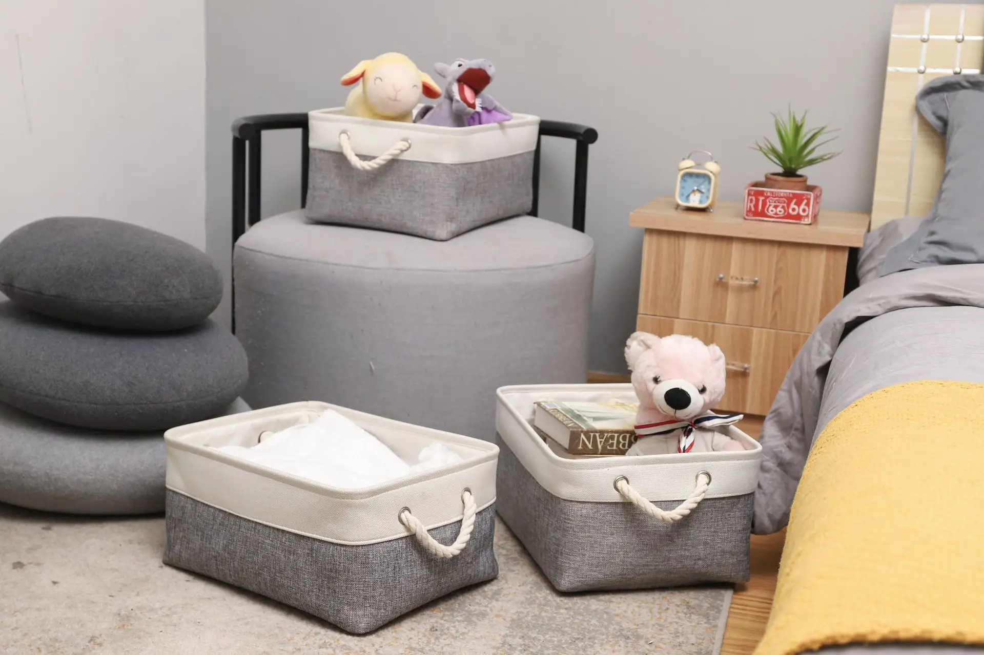 EVA Storage Basket Grey White Portable Desktop Frame — feature 17