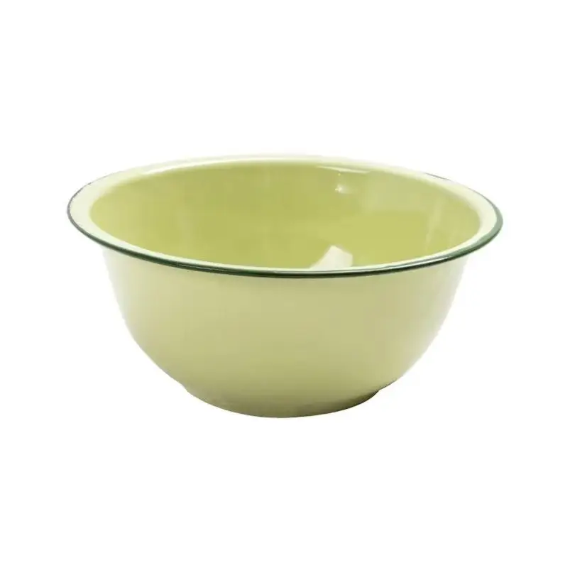 Green Enamel Deepening Bowl for Soup & Rice