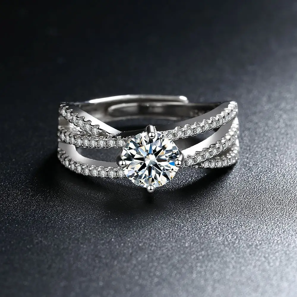Women Korean Style Zircon Ring Open Index Finger - Image 3