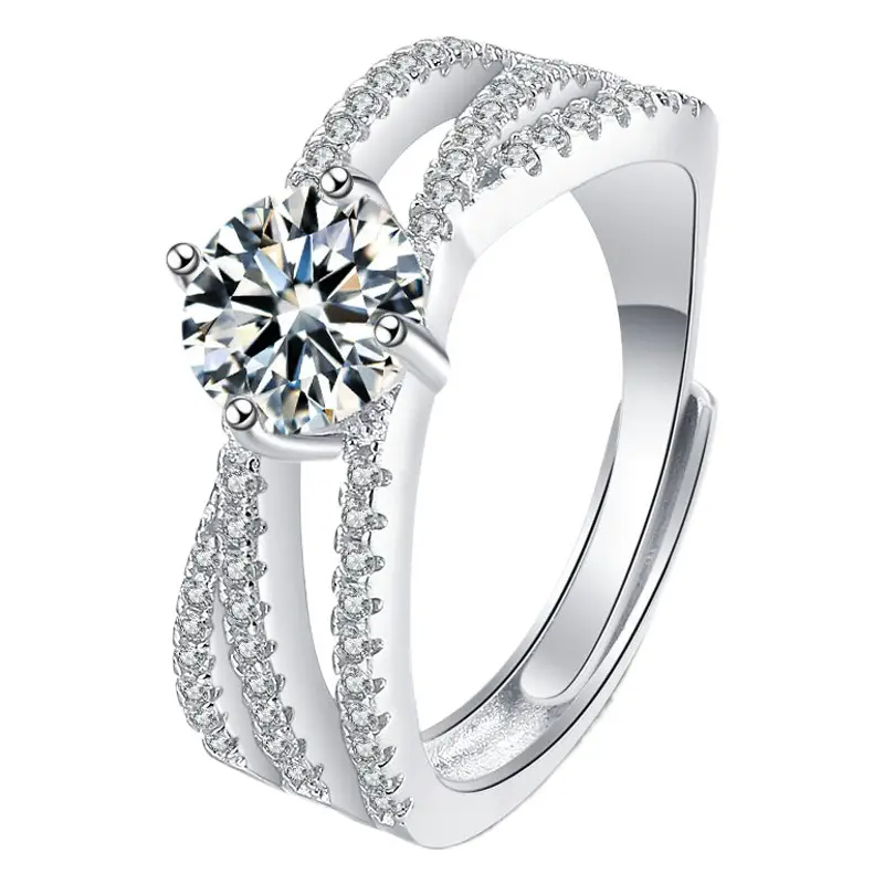 Women Korean Style Zircon Ring Open Index Finger