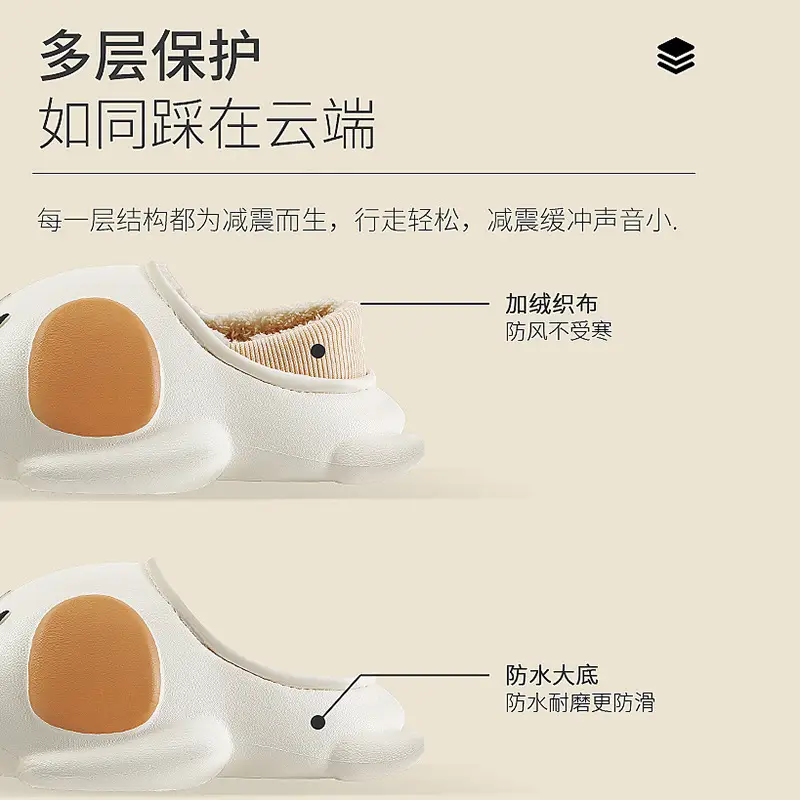 New Arrival Cartoon Dog Slippers EVA Waterproof Warm