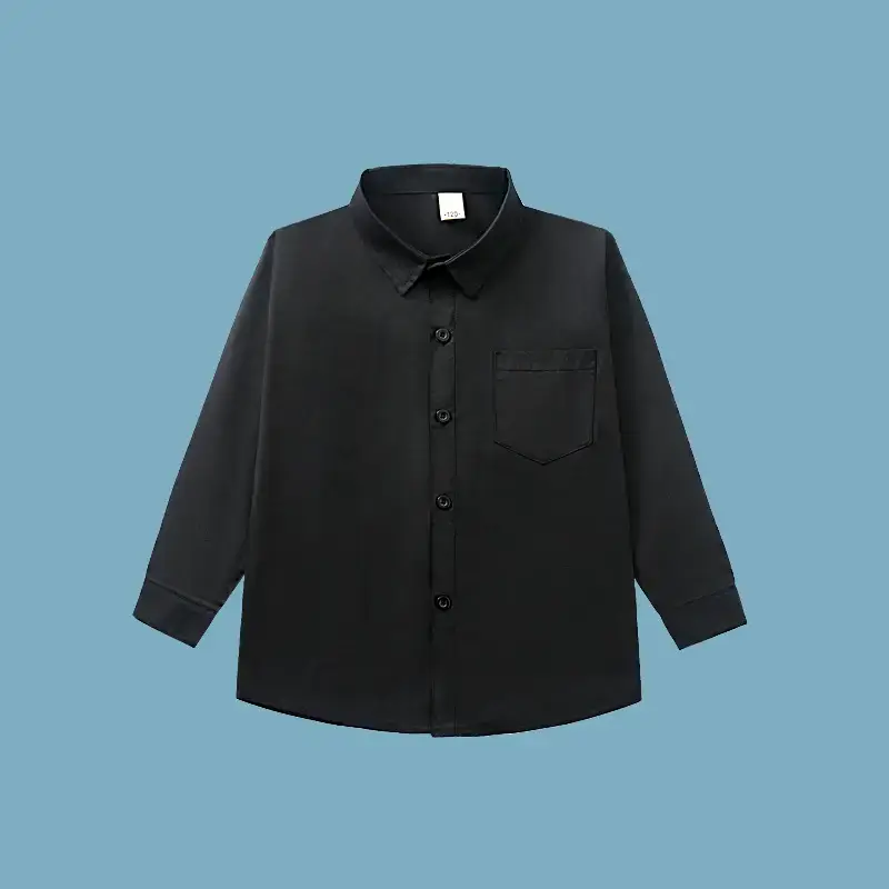Children's Black Button-Down School Shirt