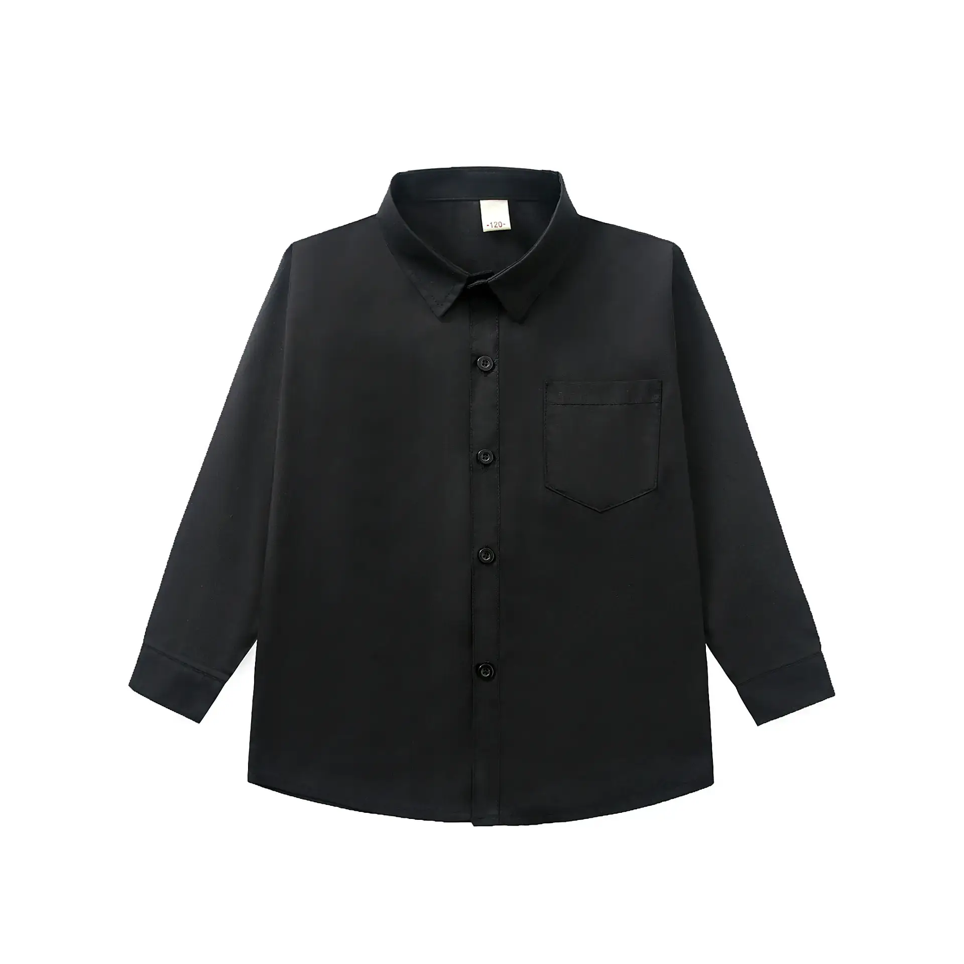 Children's Black Button-Down School Shirt