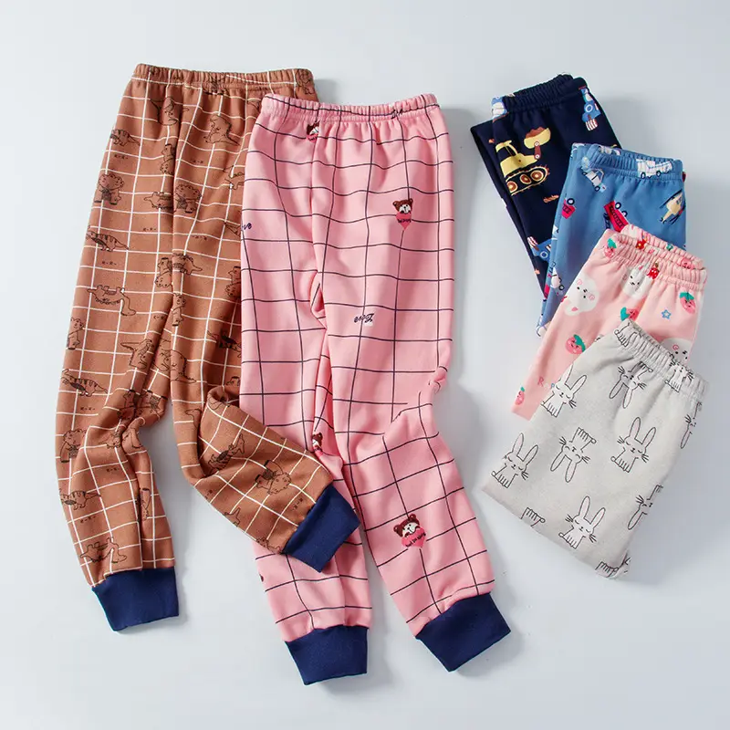 Children Fleece Lined Cartoon Pants Warm Winter Pants - Image 7
