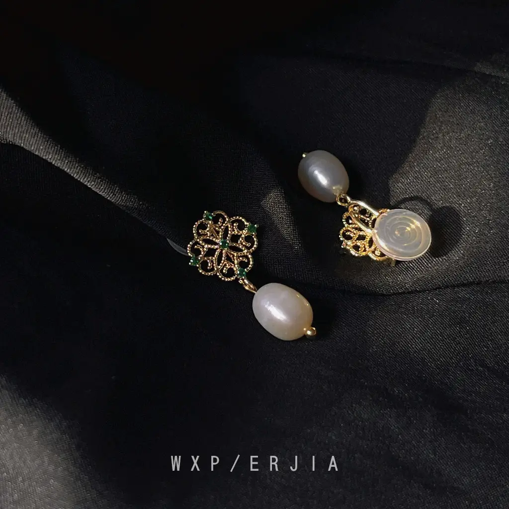 Micro-inlaid Zircon Pearl Earrings for Women - Image 3