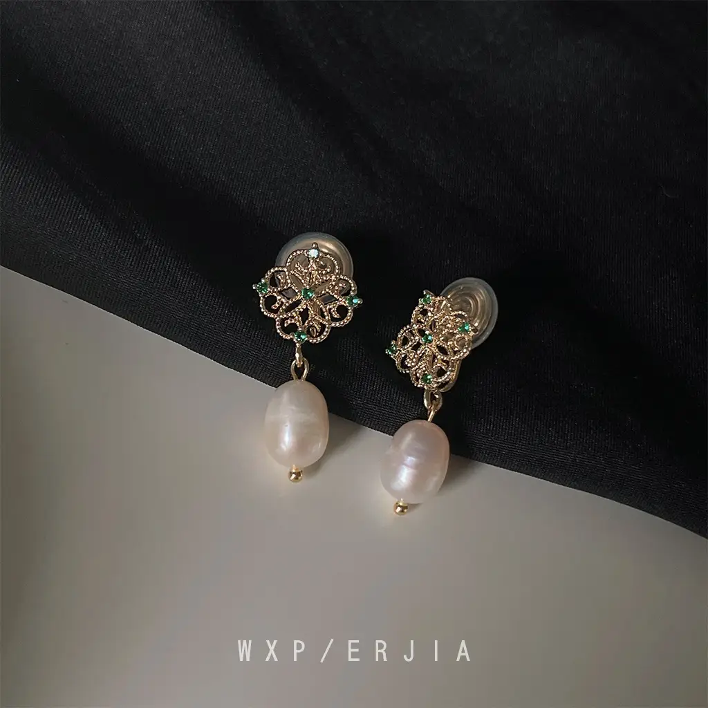 Micro-inlaid Zircon Pearl Earrings for Women - Image 4