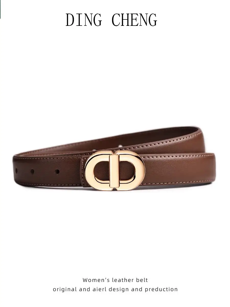 Women Genuine Leather Belt Brown 2022 New Arrival - Image 2