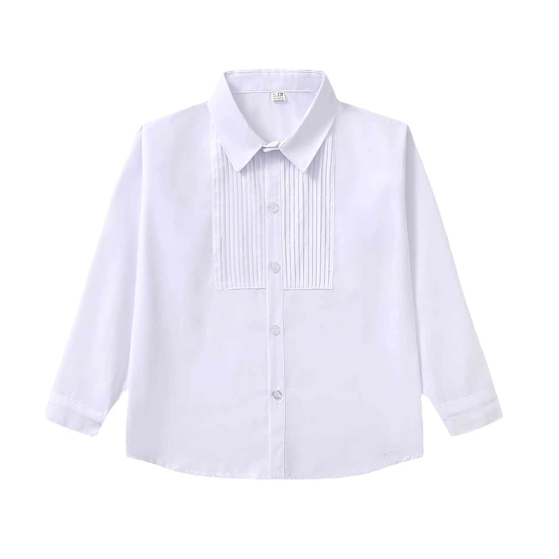 Boys White Button-Down Shirt Wrinkle-Free - Image 5