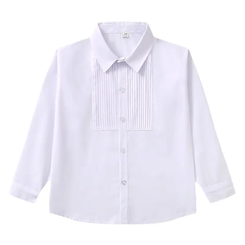 Boys White Button-Down Shirt Wrinkle-Free
