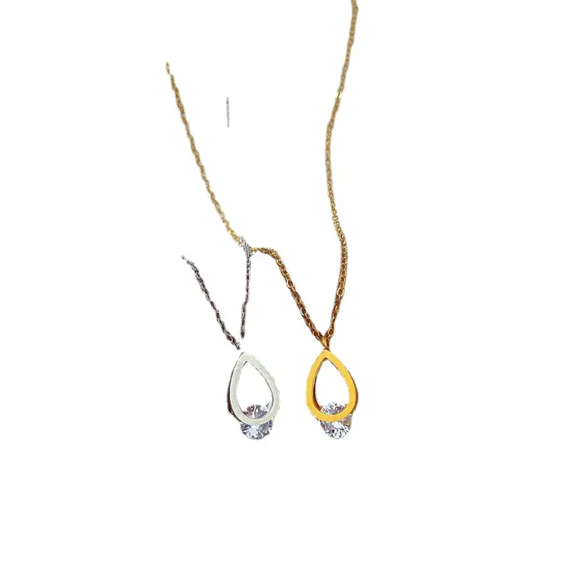 Titanium Steel Water Drop Necklace Female Ins Gold Chain - Image 6