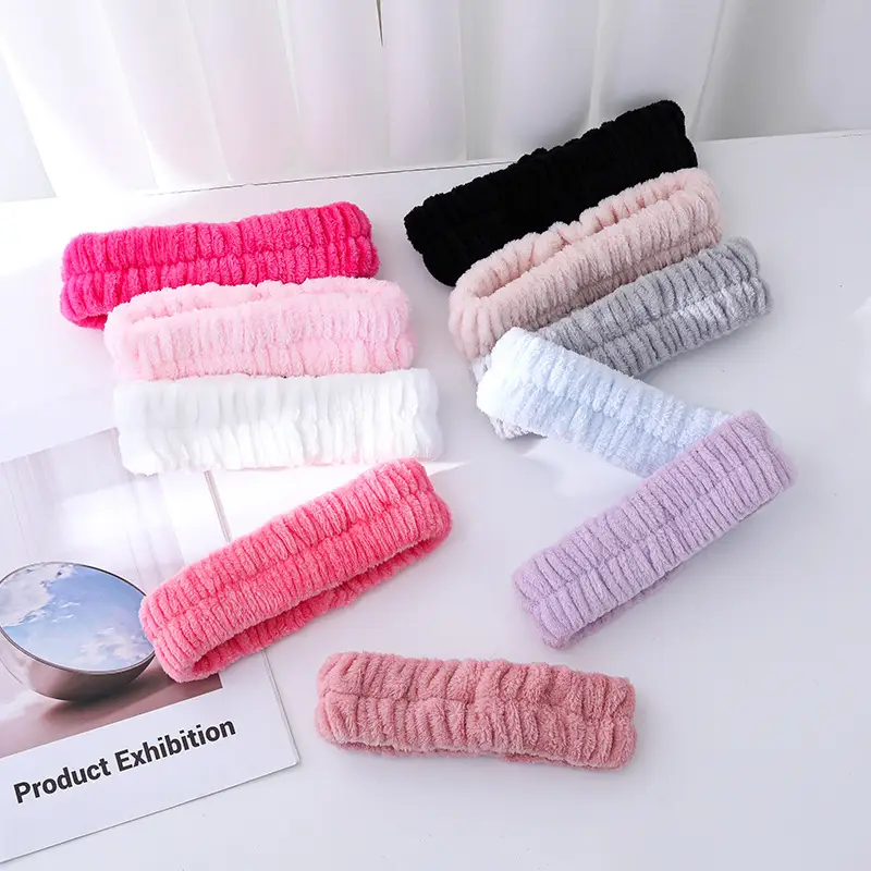 Plush Cross-Bound Face Wash Hair Belt Set - Image 50