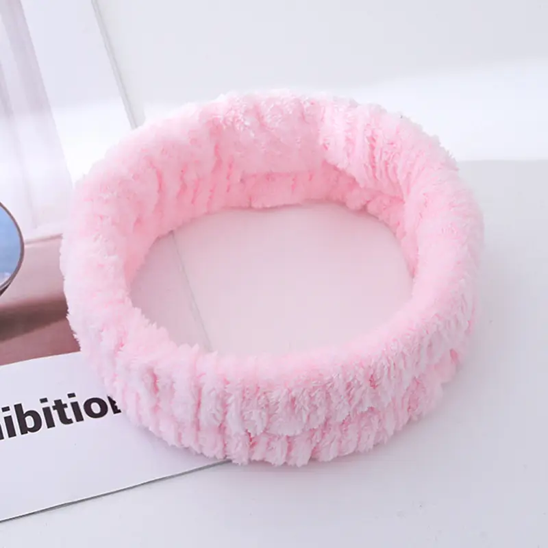 Plush Cross-Bound Face Wash Hair Belt Set - Image 2