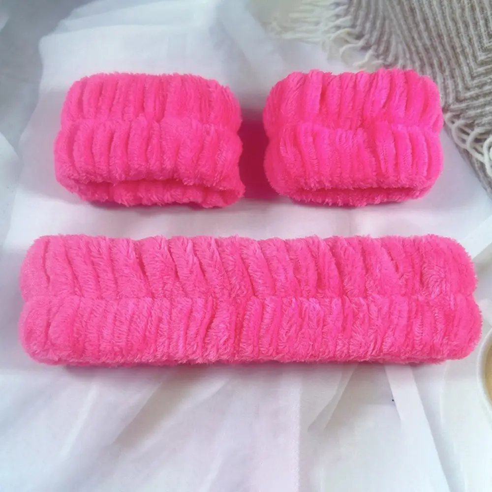 Plush Cross-Bound Face Wash Hair Belt Set - Image 29