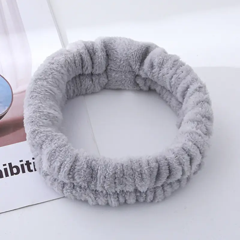 Plush Cross-Bound Face Wash Hair Belt Set - Image 3