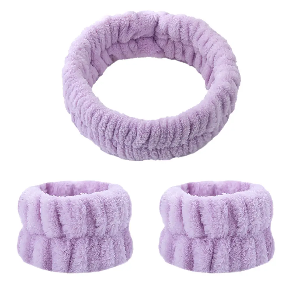 Plush Cross-Bound Face Wash Hair Belt Set - Image 30
