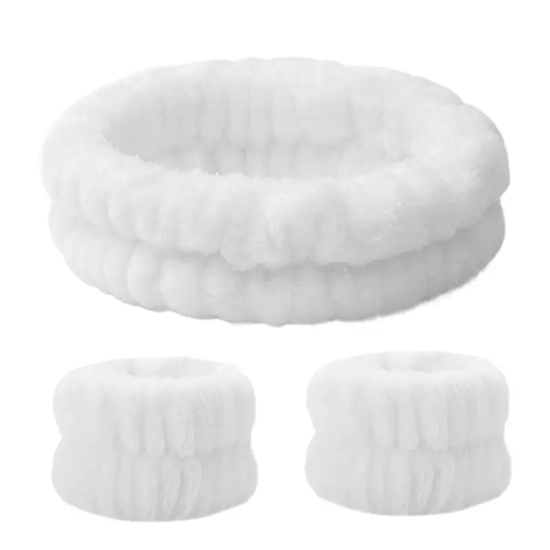 Plush Cross-Bound Face Wash Hair Belt Set - Image 37