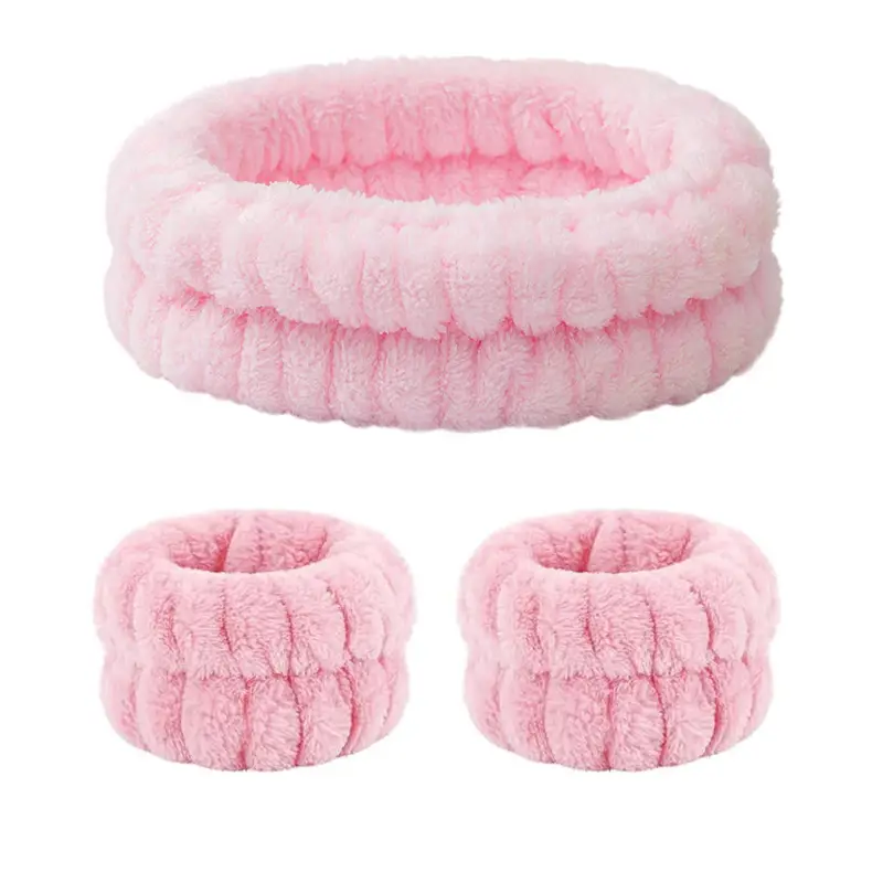 Plush Cross-Bound Face Wash Hair Belt Set - Image 38