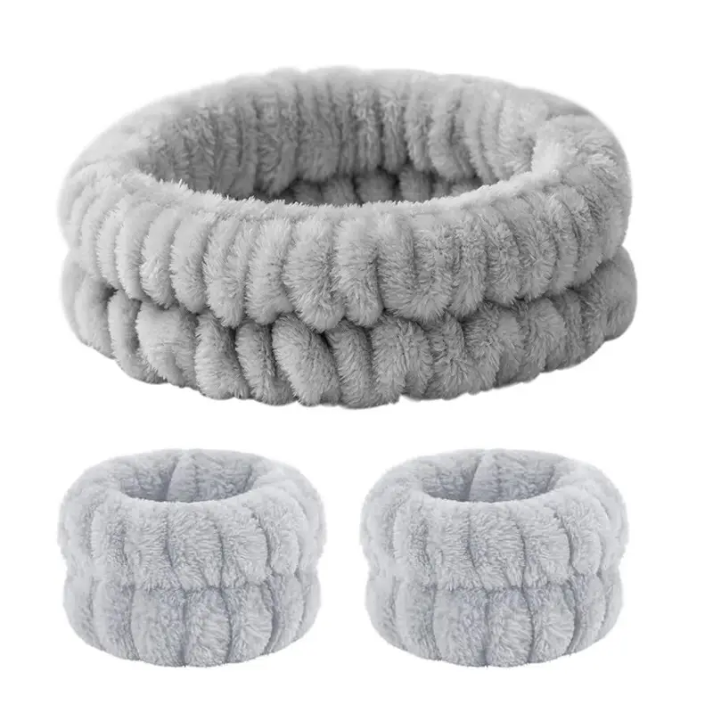 Plush Cross-Bound Face Wash Hair Belt Set - Image 39