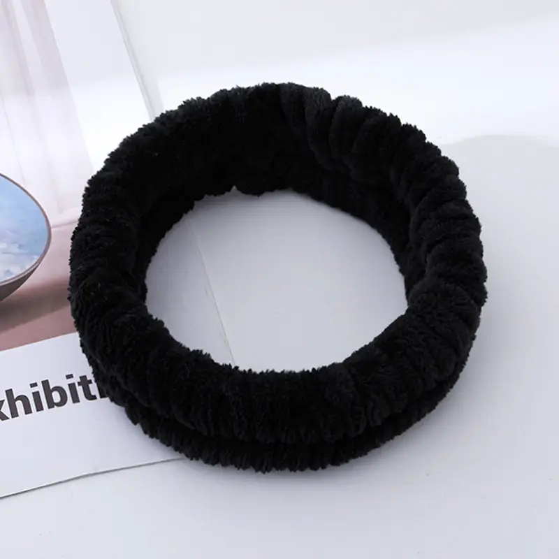 Plush Cross-Bound Face Wash Hair Belt Set - Image 4