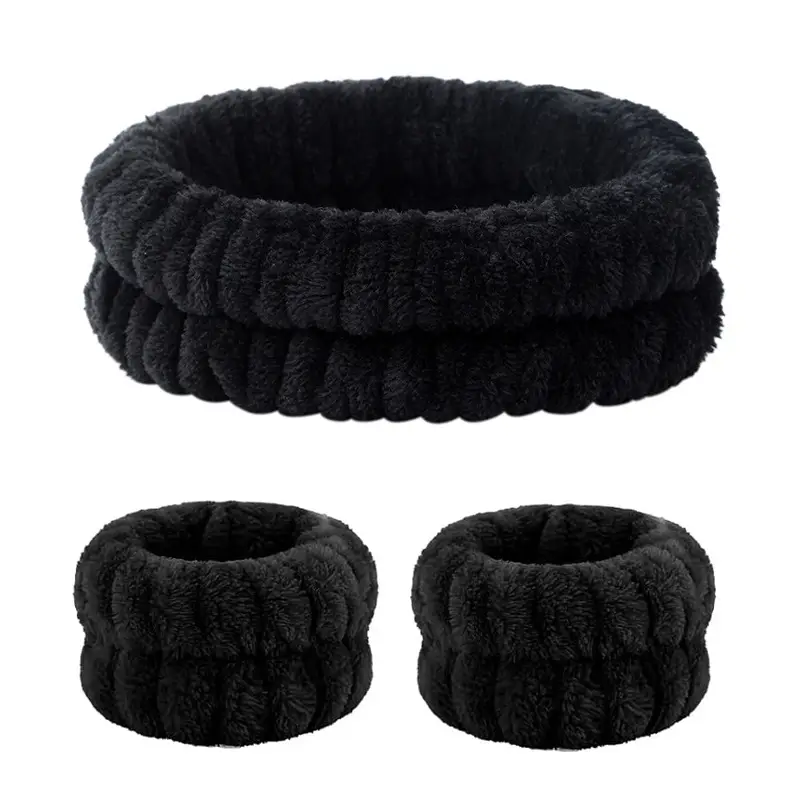 Plush Cross-Bound Face Wash Hair Belt Set - Image 40