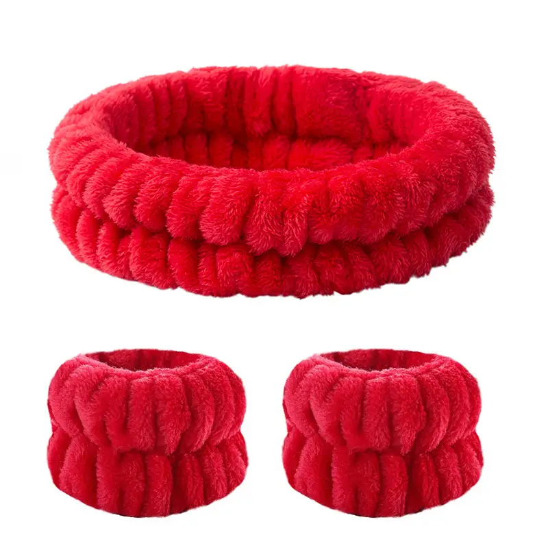Plush Cross-Bound Face Wash Hair Belt Set - Image 41