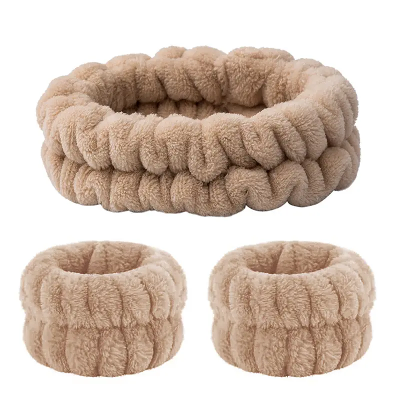 Plush Cross-Bound Face Wash Hair Belt Set - Image 42