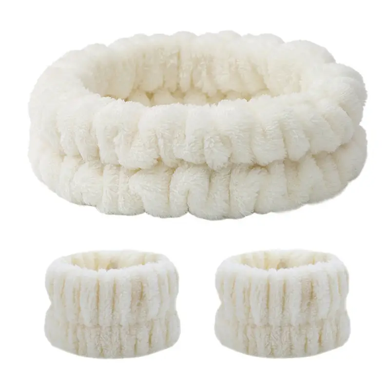 Plush Cross-Bound Face Wash Hair Belt Set - Image 43