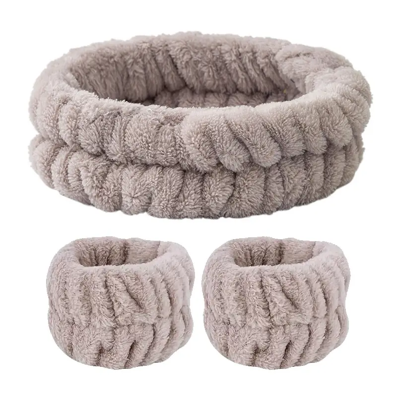 Plush Cross-Bound Face Wash Hair Belt Set - Image 44