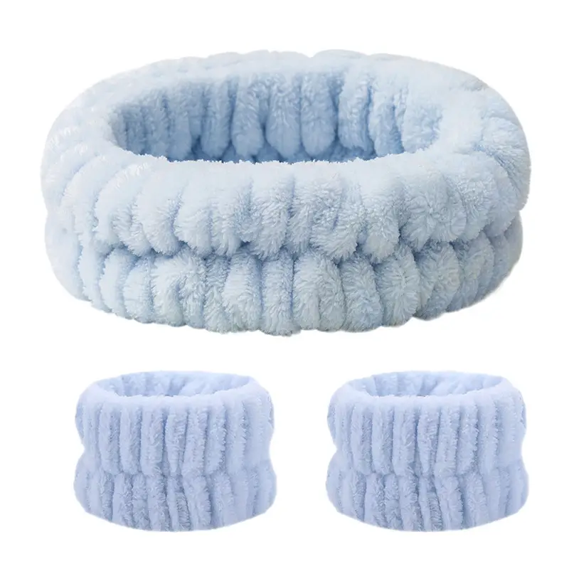 Plush Cross-Bound Face Wash Hair Belt Set - Image 45