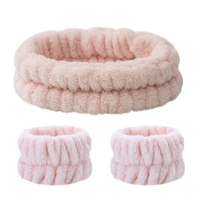 Plush Cross-Bound Face Wash Hair Belt Set - Image 46