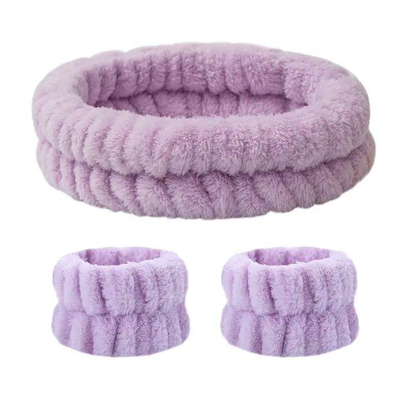 Plush Cross-Bound Face Wash Hair Belt Set - Image 47