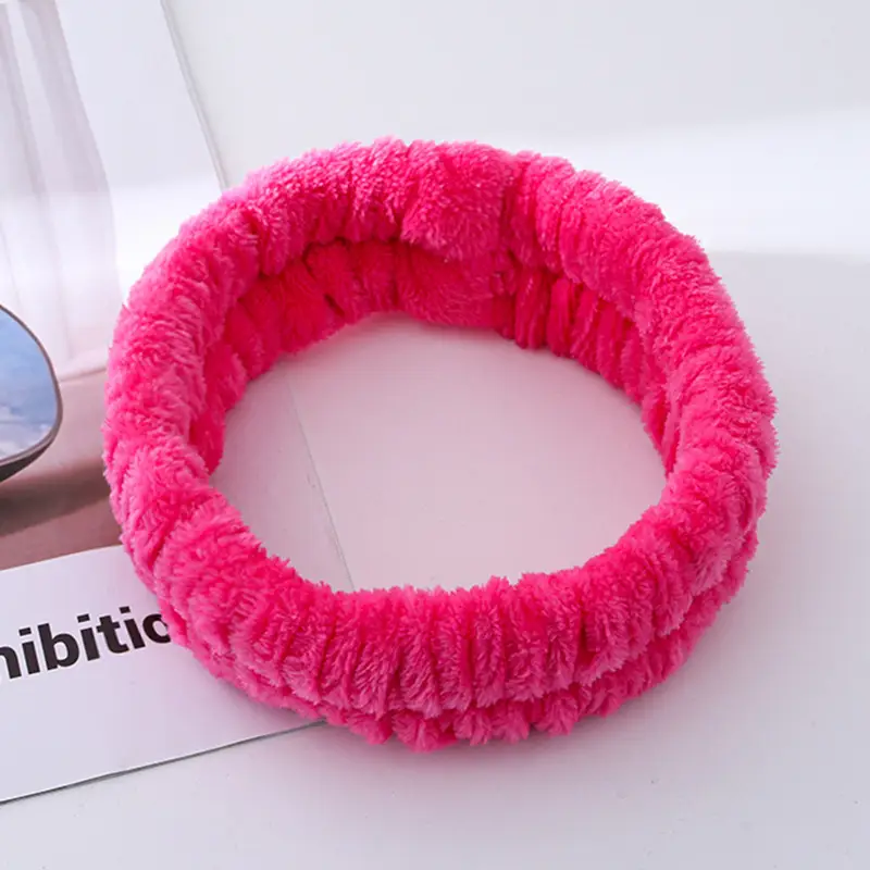Plush Cross-Bound Face Wash Hair Belt Set - Image 5