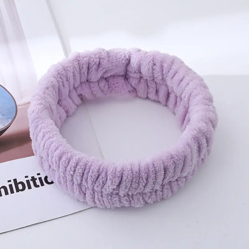 Plush Cross-Bound Face Wash Hair Belt Set - Image 6