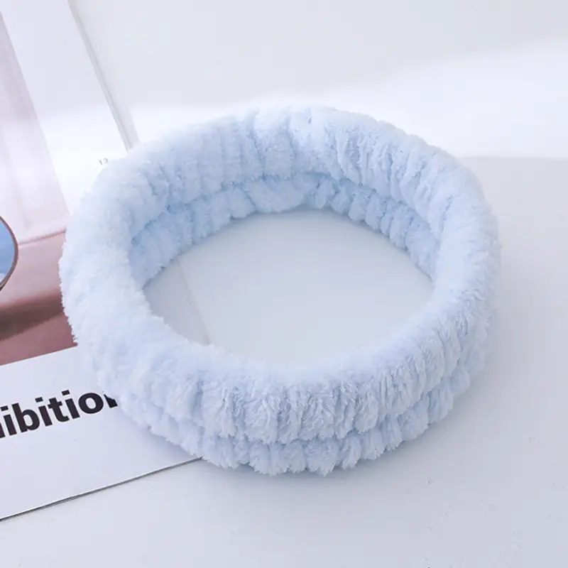 Plush Cross-Bound Face Wash Hair Belt Set - Image 7