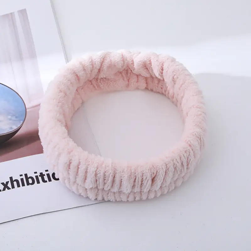 Plush Cross-Bound Face Wash Hair Belt Set - Image 9