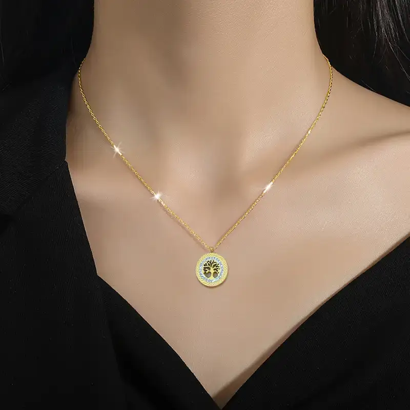 Titanium Steel Necklace with Real Gold Finish - Image 5