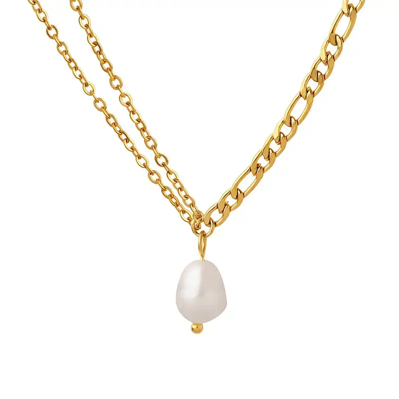 Gold Pearl Pendant Necklace for Women
