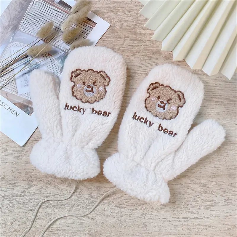 New Style Plush Winter Gloves for Women Velvet Warm Full Finger Set - Image 7