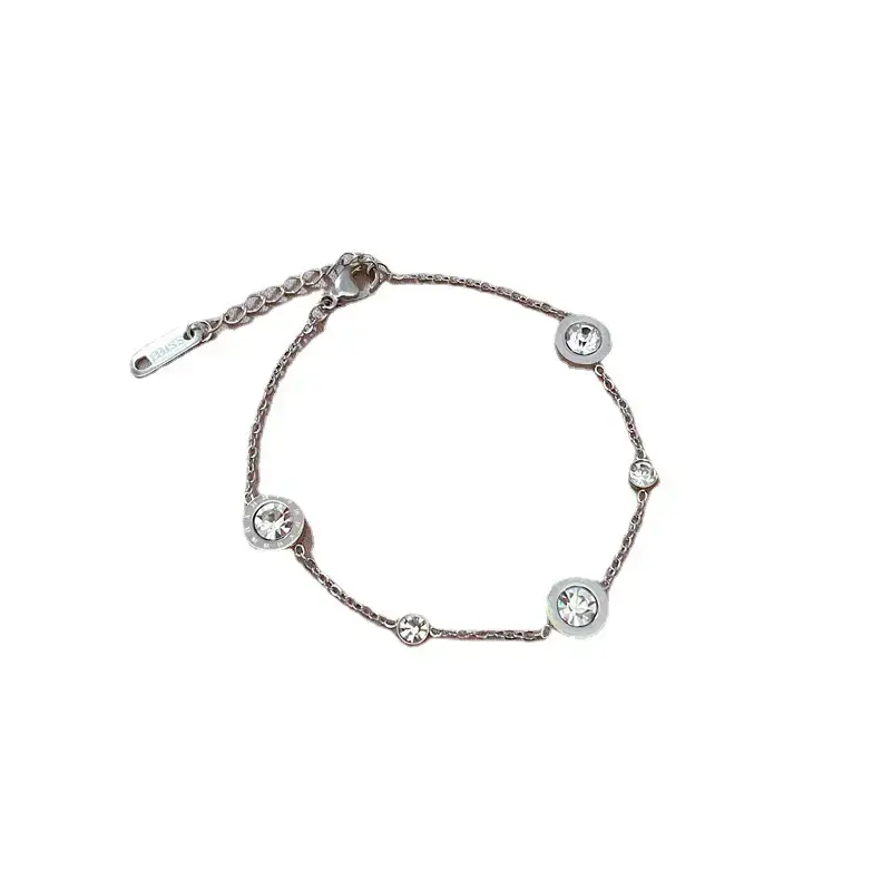 Titanium Steel Personality Chain Bracelet Gold Sparkling