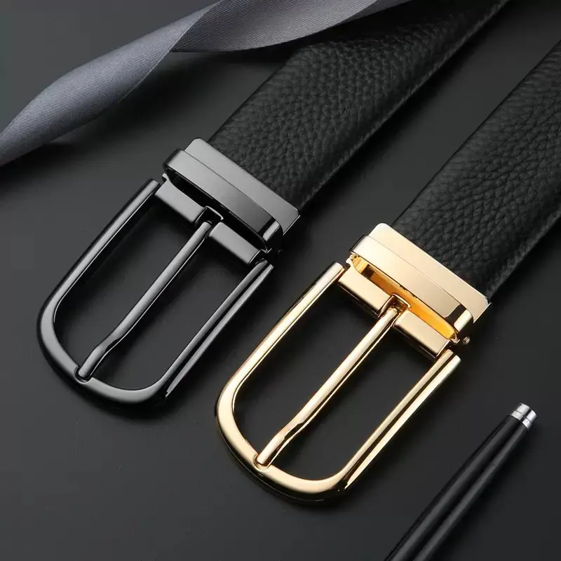 Cowhide Belt for Men 3.3cm Wide Real Denim All Match - Image 4