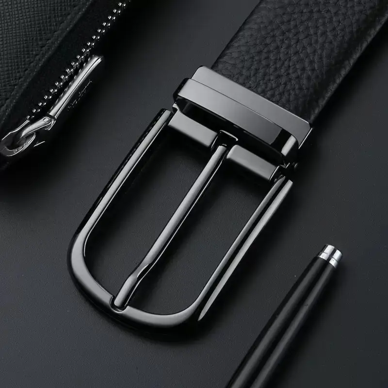 Cowhide Belt for Men 3.3cm Wide Real Denim All Match - Image 6