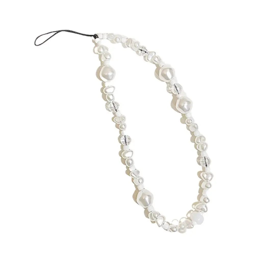 Japanese Korean Style Crystal Beaded Mobile Chain Pearl Lanyard - Image 5
