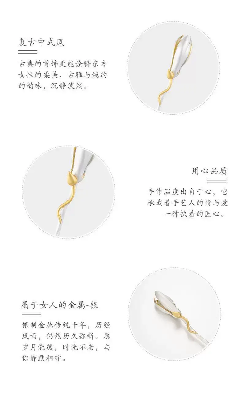 S925 Silver Magnolia Flower Hairpin for Women — feature 5