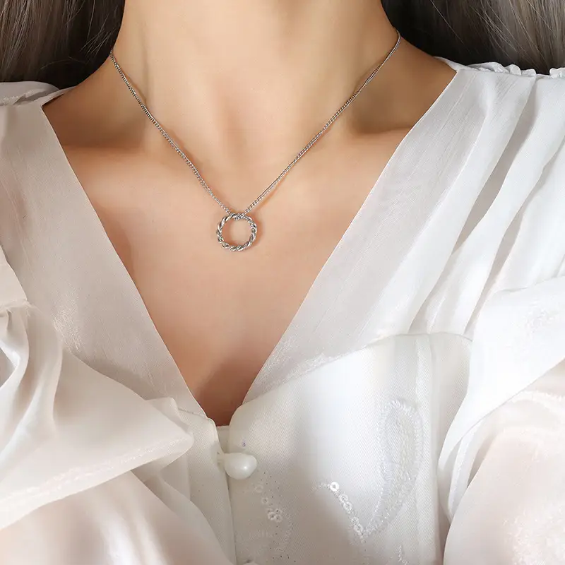 Golden C-Shape Earrings Necklace Set for Women - Image 2