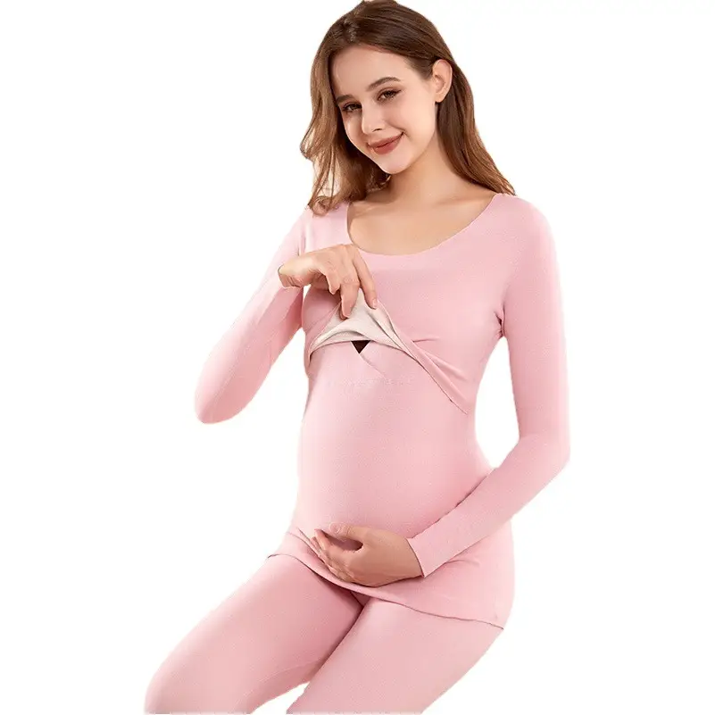 Silk Pregnant Women's Thermal Underwear Pajamas