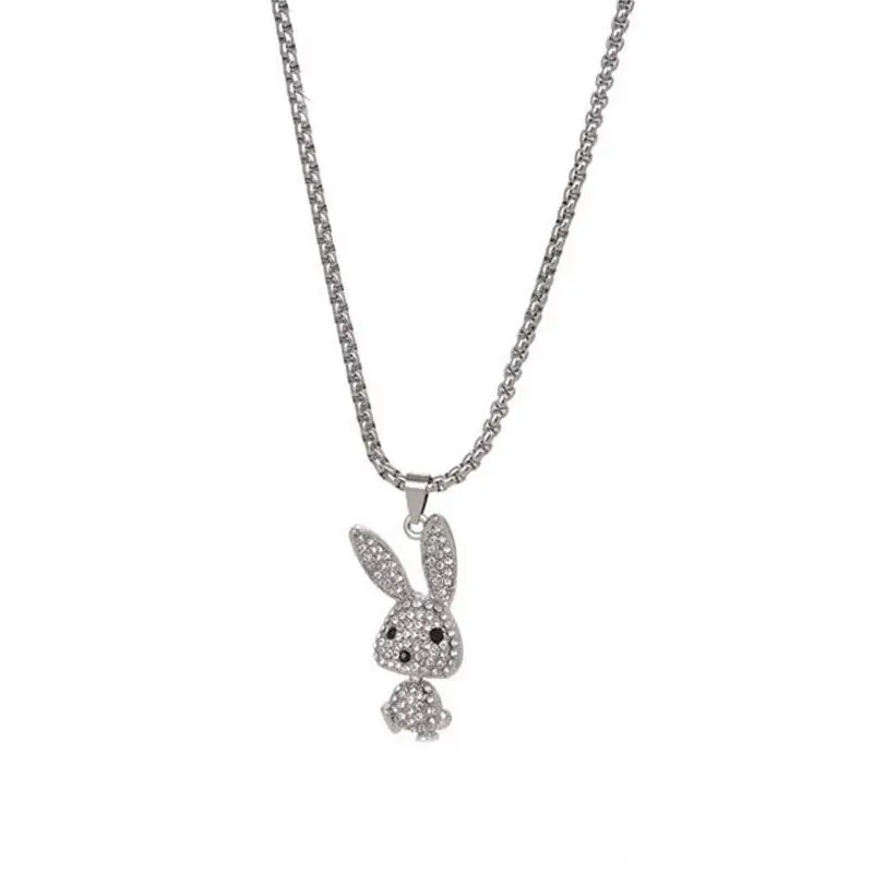 Full Diamond Rabbit Pendant Necklace for Women - Image 7
