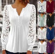 2023 Spring Abstract Printed Chiffon Shirt for Women — feature 16